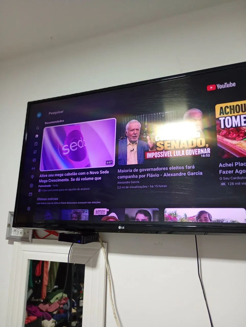 Tv LG 43 polegadas só pega 4 k com ex box que acompanha. - Foto 5
