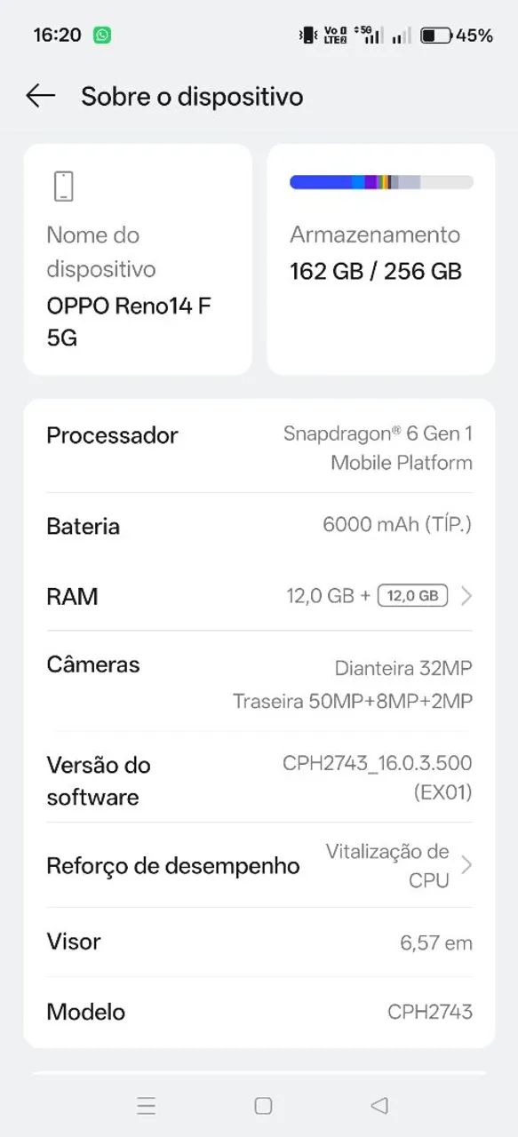 Celular OPPO Reno 14 F 5G  - Foto 3