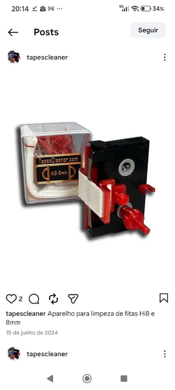APARELHO PARA LIMPEZA FITAS VHS