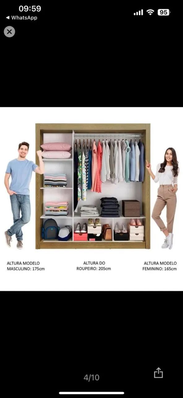Guarda roupas 3 portas  - Foto 4