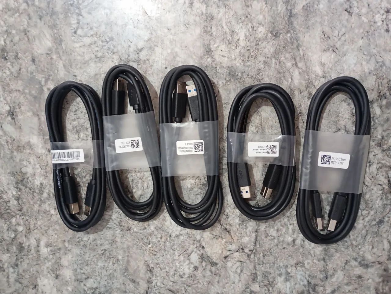Kit com 5 cabos USB-B 3.0  1,80m. - Foto 2