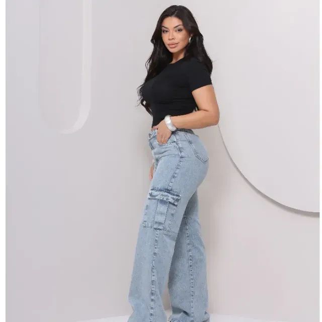 Calça jeans cargo - Foto 3