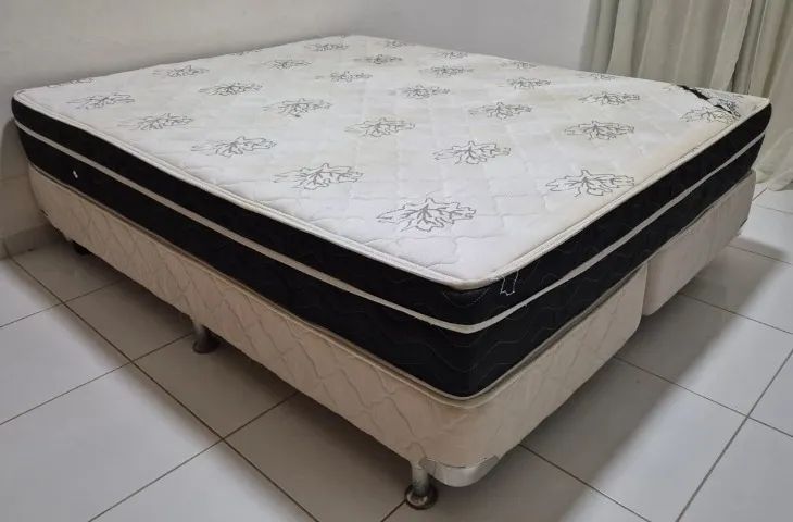 CAMA BOX E COLCHÃO ORTOPÉDICO PREMIUM ORTOBOM QUEEN SIZE
