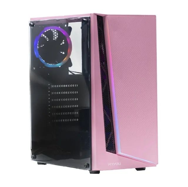 Gabinete Gamer Mymax Lion Rosa RGB Vidro Temperado - Novo - Foto 3