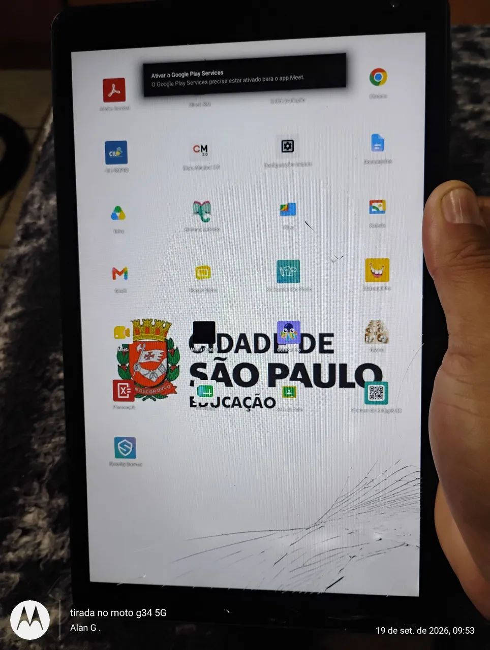 Tablet M10 pro max 4g  ( tablet tela trincada mas funcionando)  - Foto 3