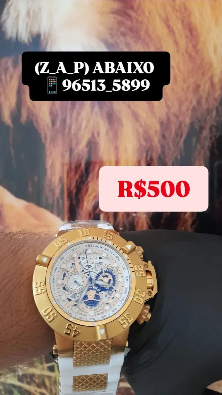 Relógio INVICTA SUBAQUA MULTIFUNCIONAL - PULSEIRA BRANCA - ENTREGAMOS
