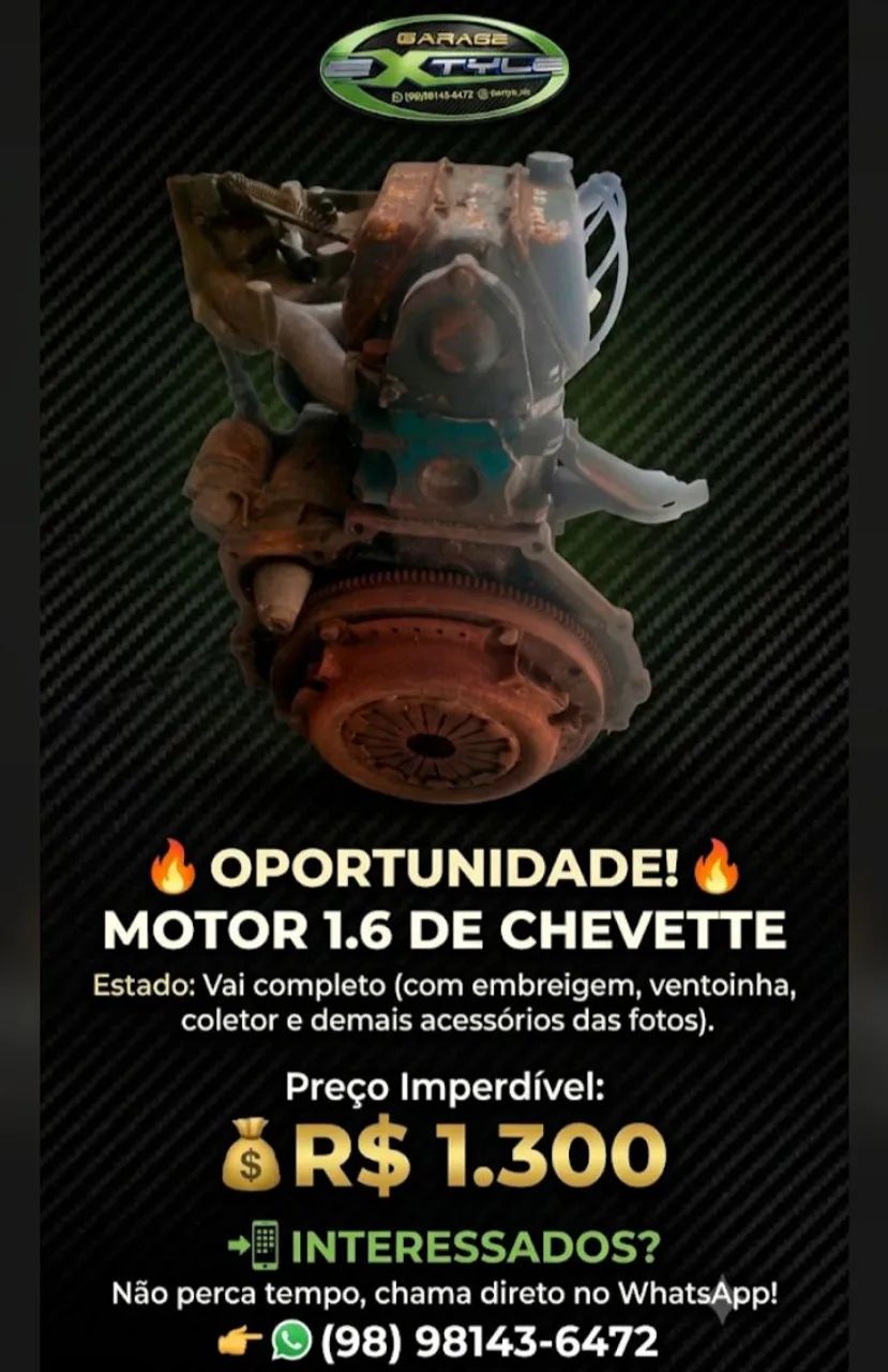 Motor 1.6 do Chevette  - Foto 2