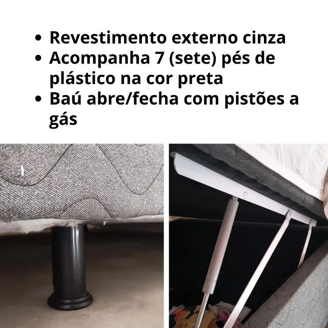 Base-cama com baú CASAL - Foto 3