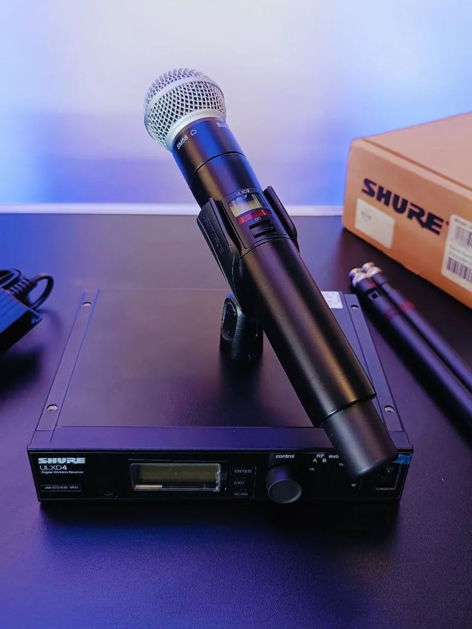 Microfone Sem Fio Original Shure ULXD24 SM58 J50 Profissional  - Foto 2