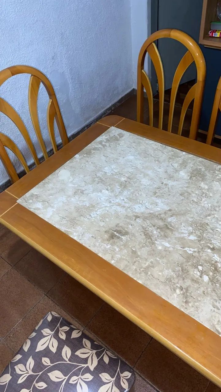 Mesa de mármore com madeira  - Foto 5