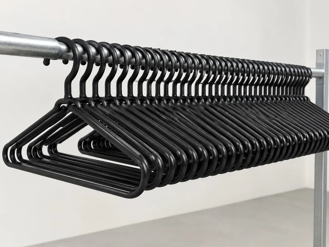 Cabides Plástico Preto - Kits com 100 e 200 Unidades