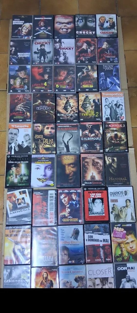 Coleção dvd de terror, brinquedo assassino, a hora do pesadelo, hannibal, entre outros