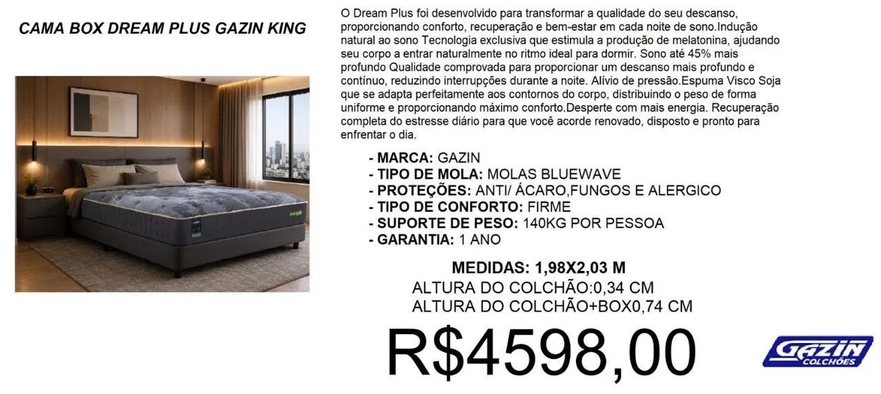 Cama Box Dream Plus Gazin King 