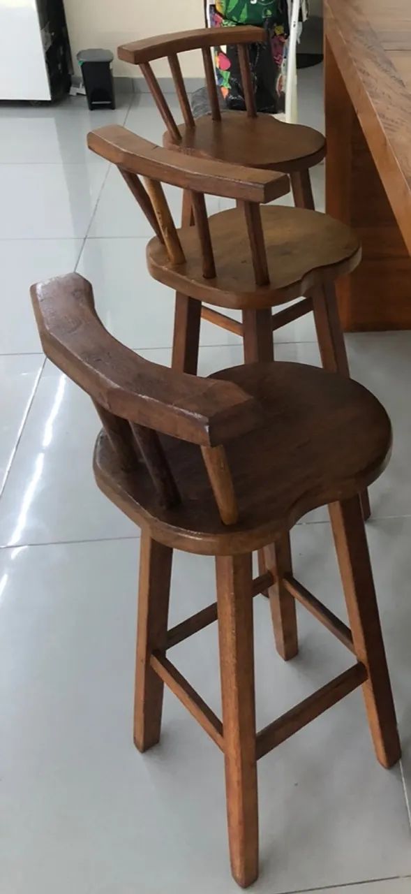 Banquetas rústicas em madeira maciça  - Foto 3