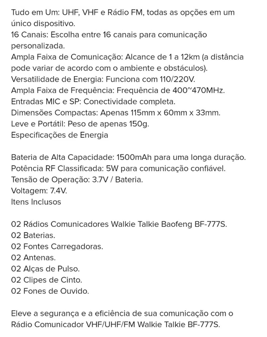 Walk Talk Baofeng Kit c/2 Raio comunicador original  - Foto 2