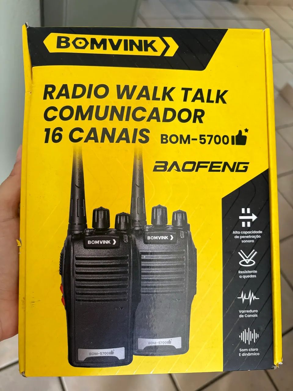 Rádio Comunicador Portátil + Microfone (extensão) - Foto 5