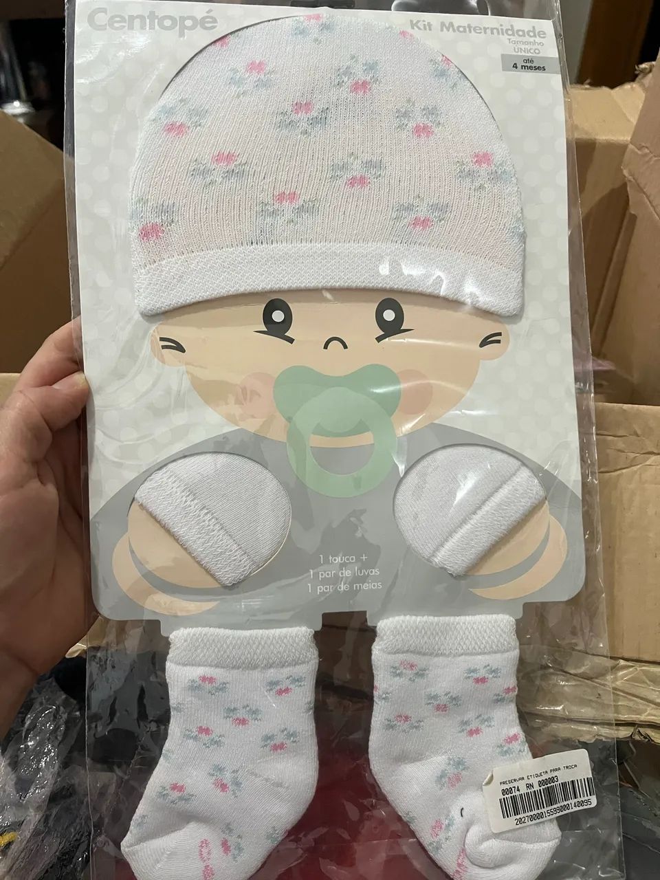 Kit Maternidade Touca, meia e luva para Bebê RN - Foto 2