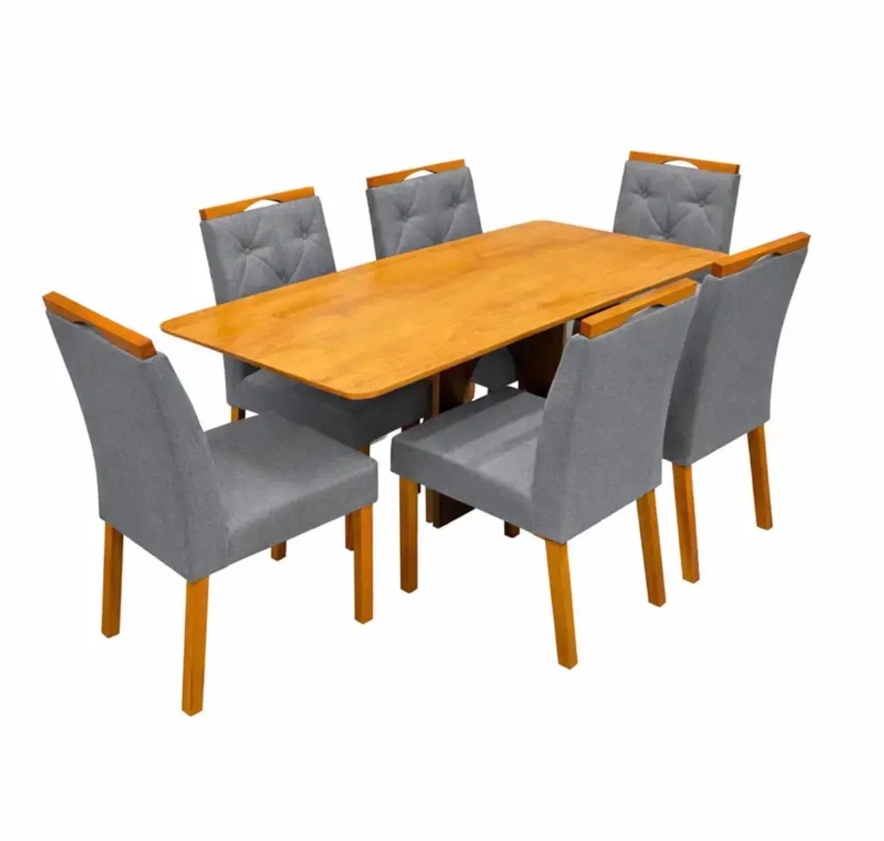 Mesa Jantar 160x80cm Sem Vidro e 6 Cadeiras Jasmim p87 - Foto 2