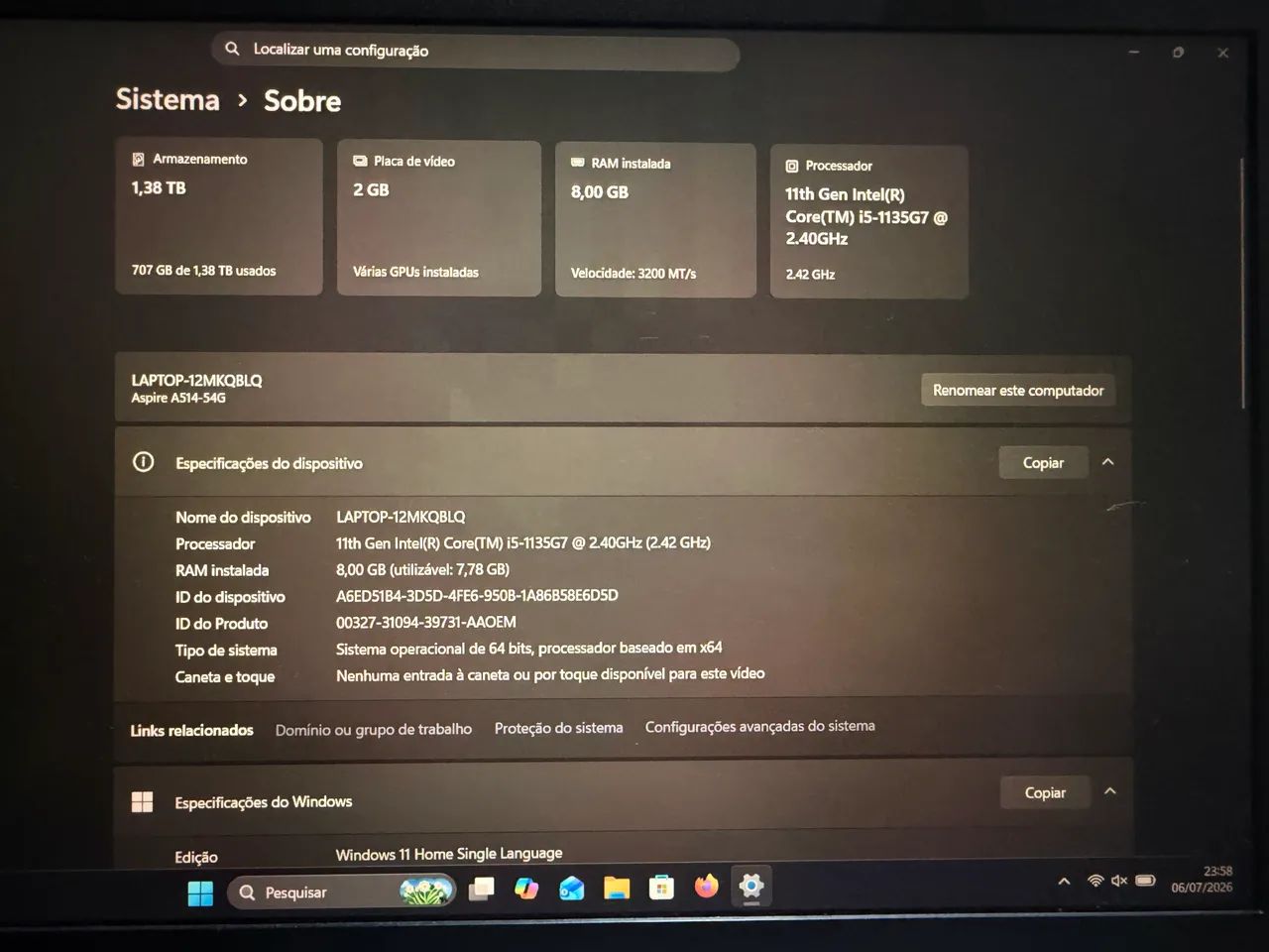 Notebook Acer Aspire 5 - MX350 - Foto 4
