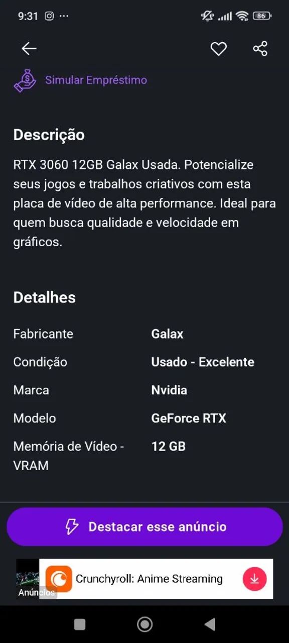 RTX 3060 12GB GALAX USADA - Foto 4