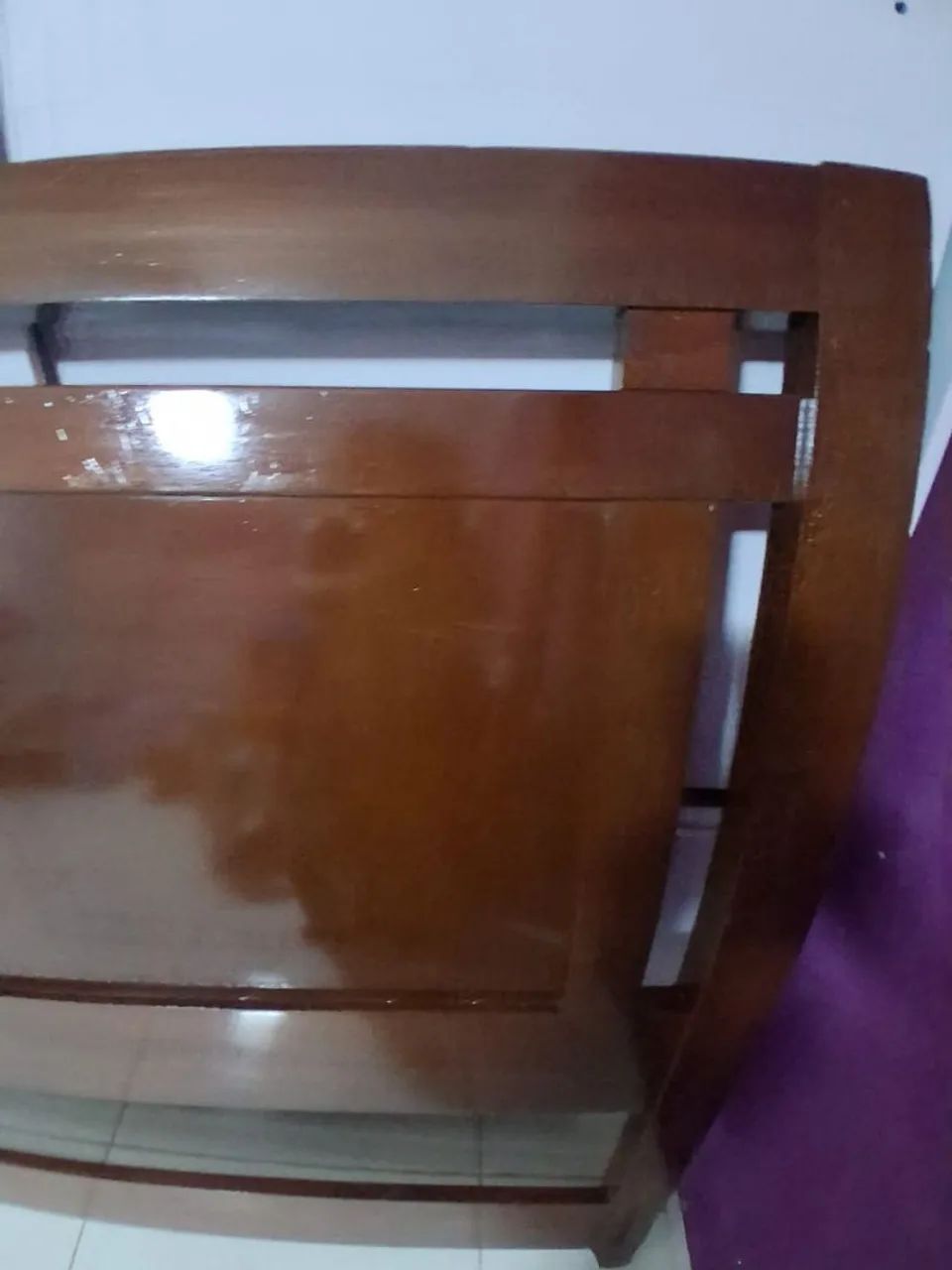 Cama madeira maciça e colchão. - Foto 2