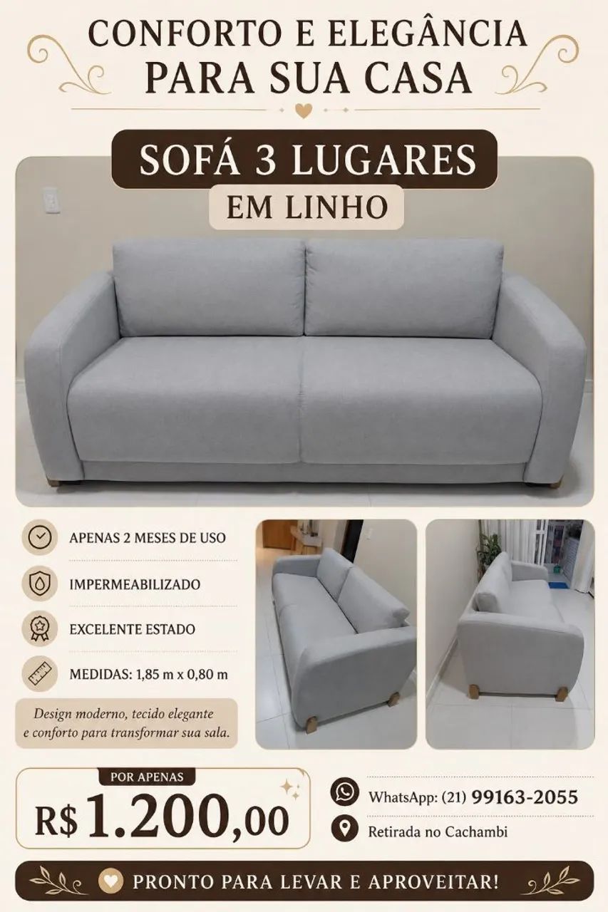 Sofá 3 lugares