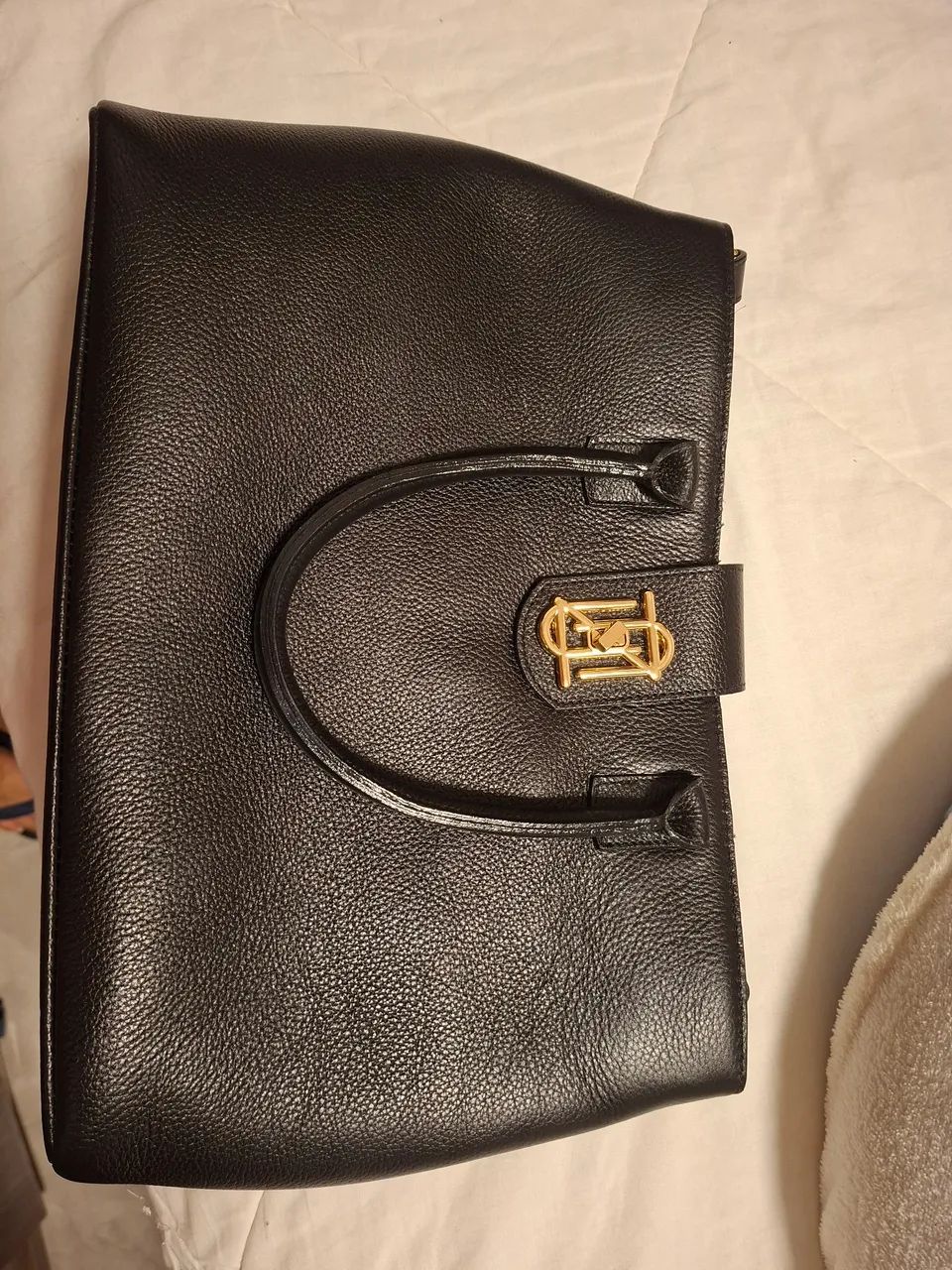 Bolsa preta em couro Uza - Foto 2