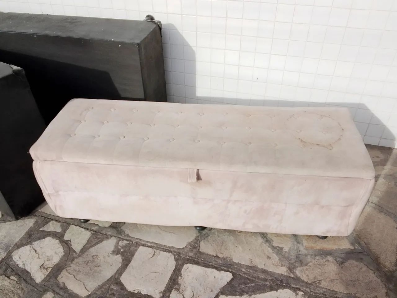 Baú Rosa ( Divã) + Base de cama solteiro  - Foto 4