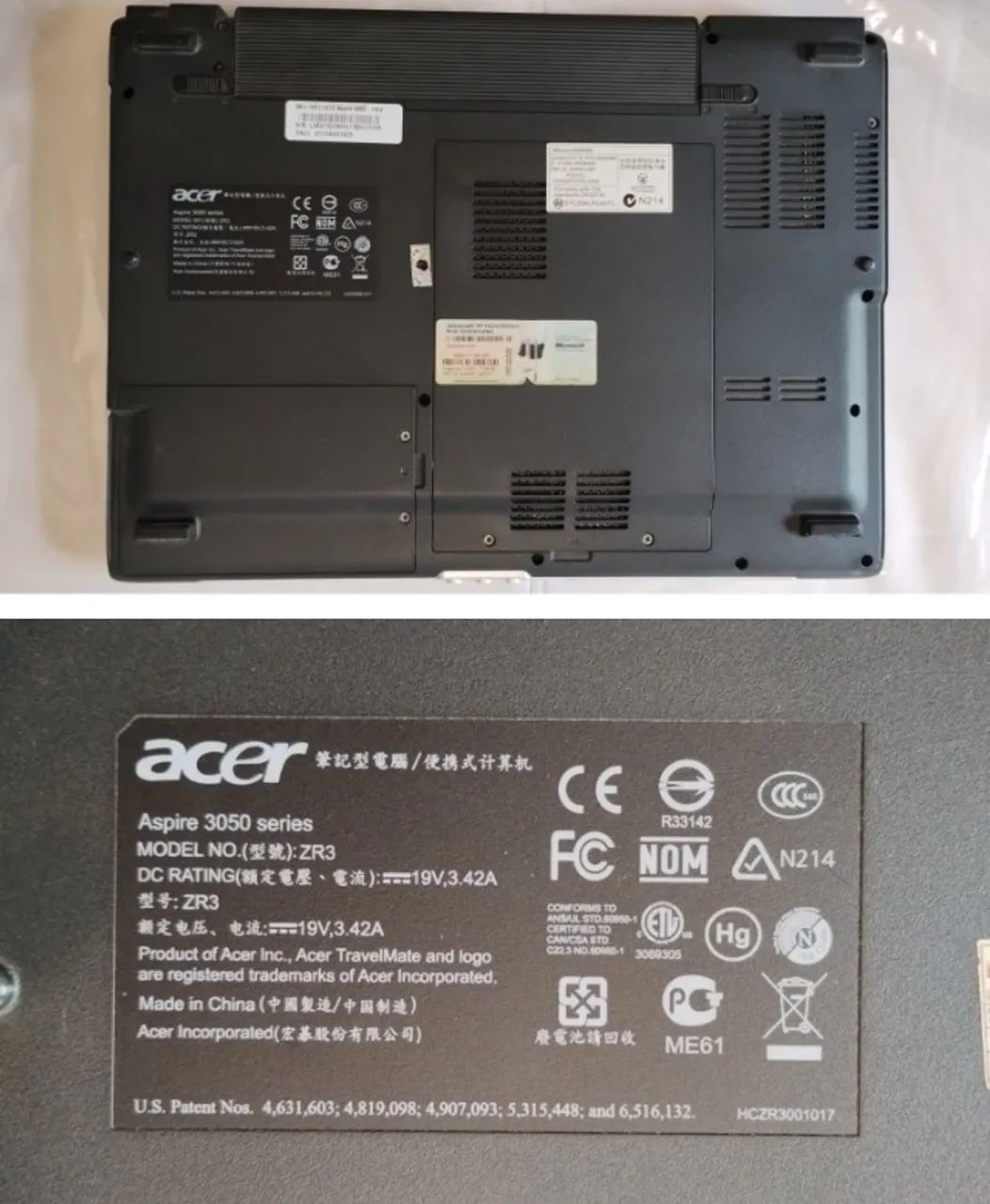 Cód.15) 1un. Notebook Acer Aspire 3050 ZR3 usado - Foto 4