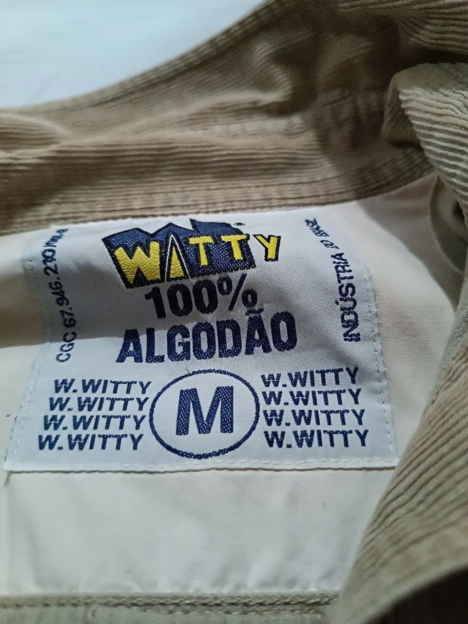Camisa veludo cotele vintage bege - Foto 4
