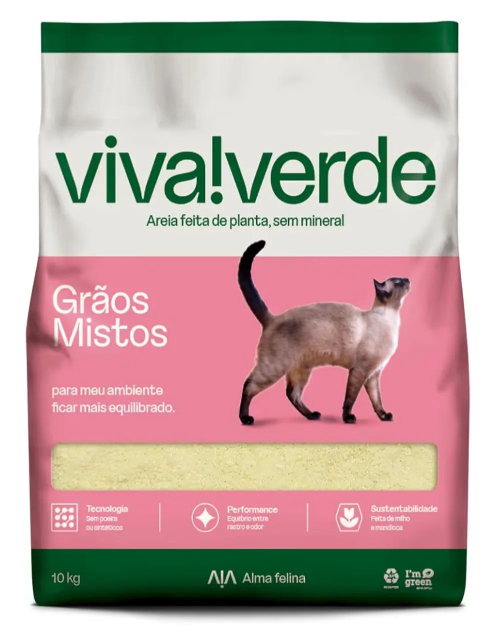 Viva Verde Areia Higiênica Grãos Mistos 10kg