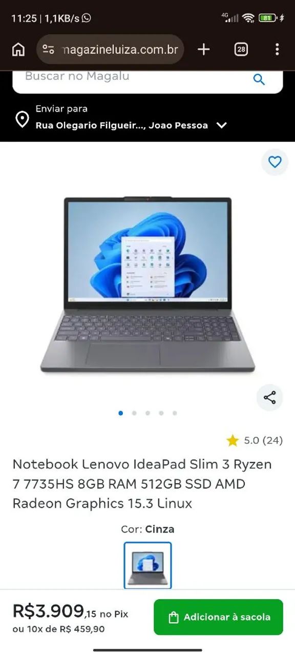 Notebook Lenovo AMD Ryzen 7  - Foto 5