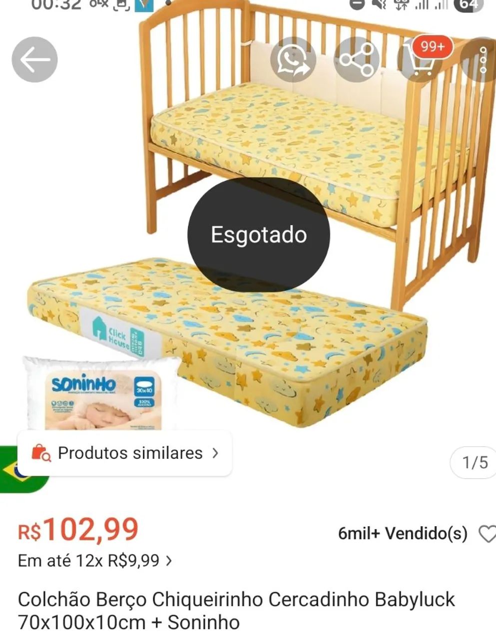 Colchão berço  cercadinho semi novo
