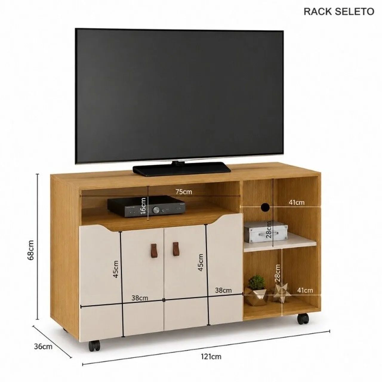 Rack 1.21m com 2 portas e rodinhas ? - Foto 4
