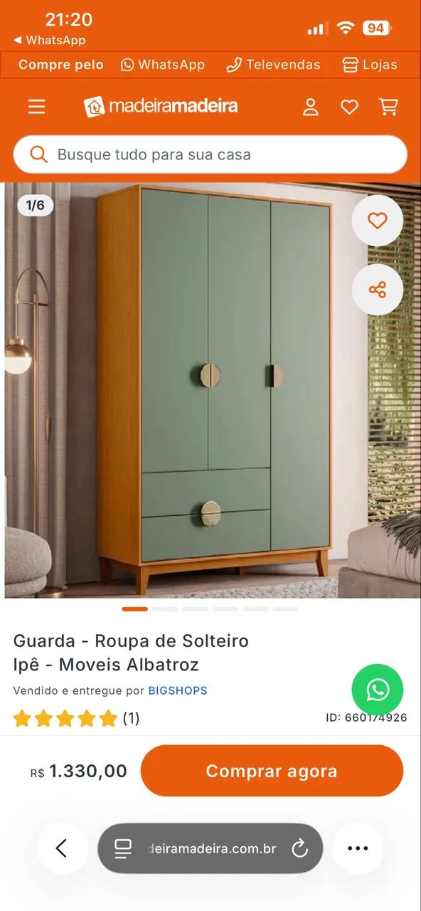 Guarda roupa de solteiro  - Foto 2