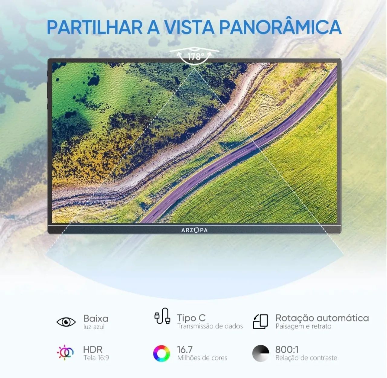 monitor portátil Arzopa A1S de 14 polegadas  - Foto 3