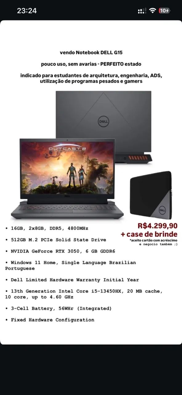 Notebook DELL G15 (Negocio)  - Foto 4