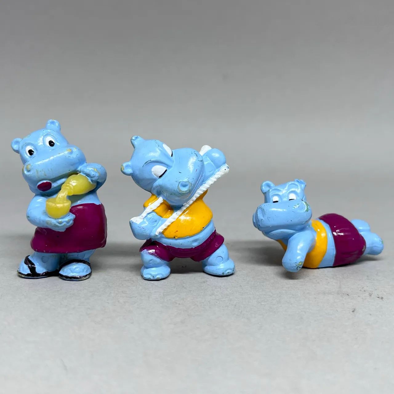 Kit 3 Brinquedos Hipopótamos Kinder Ovo Antigo