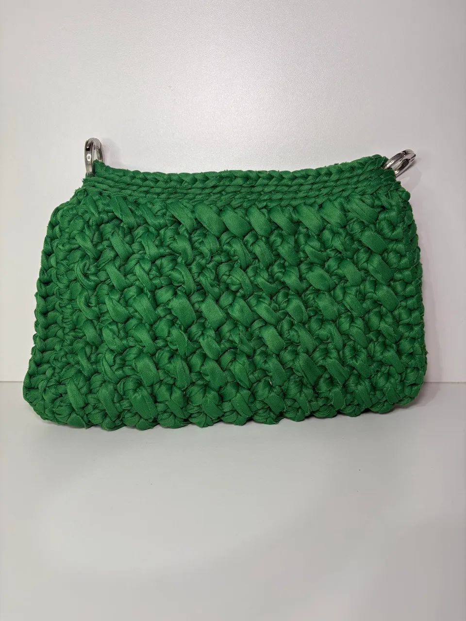Bolsa crochê na cor verde. - Foto 2