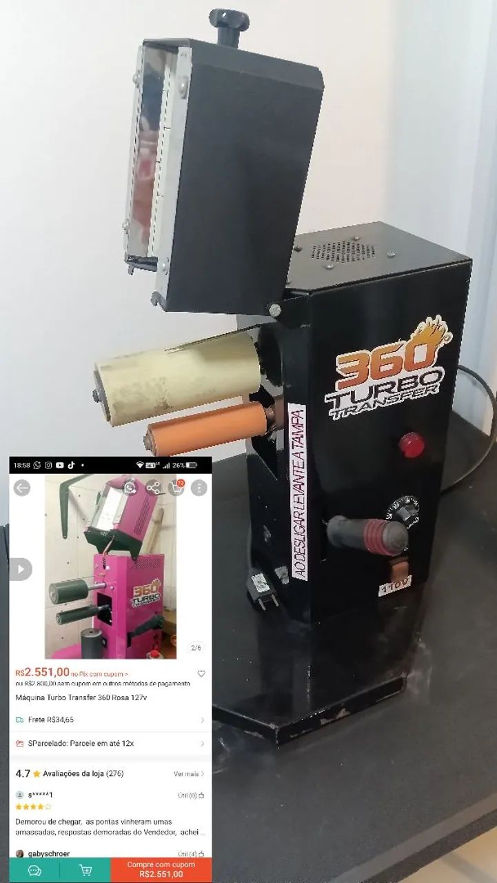Máquina Transfer 360 semi nova