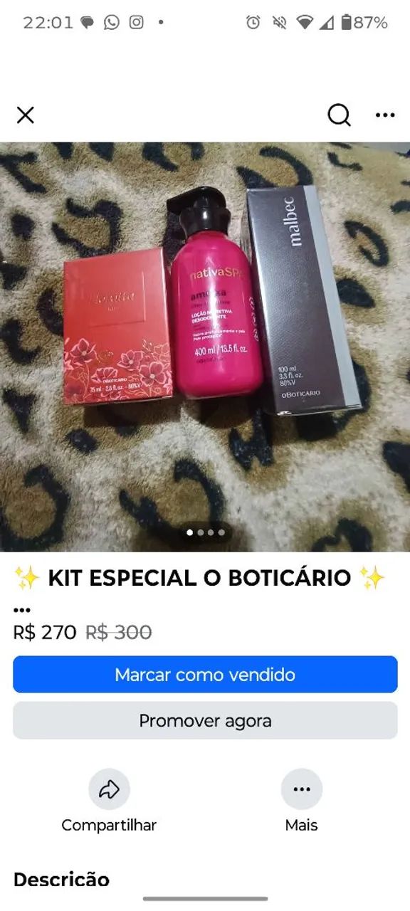  Vende se O Boticário kit especial 