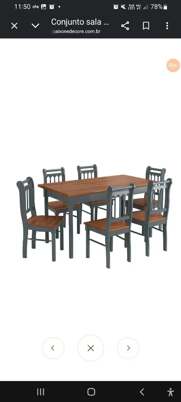 Conjunto de sala com 6 cadeiras 