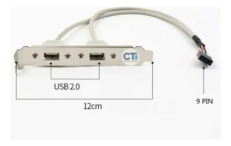 Espelho Painel Traseiro 2 Portas Usb 2.0 Placa Mãe - Foto 3