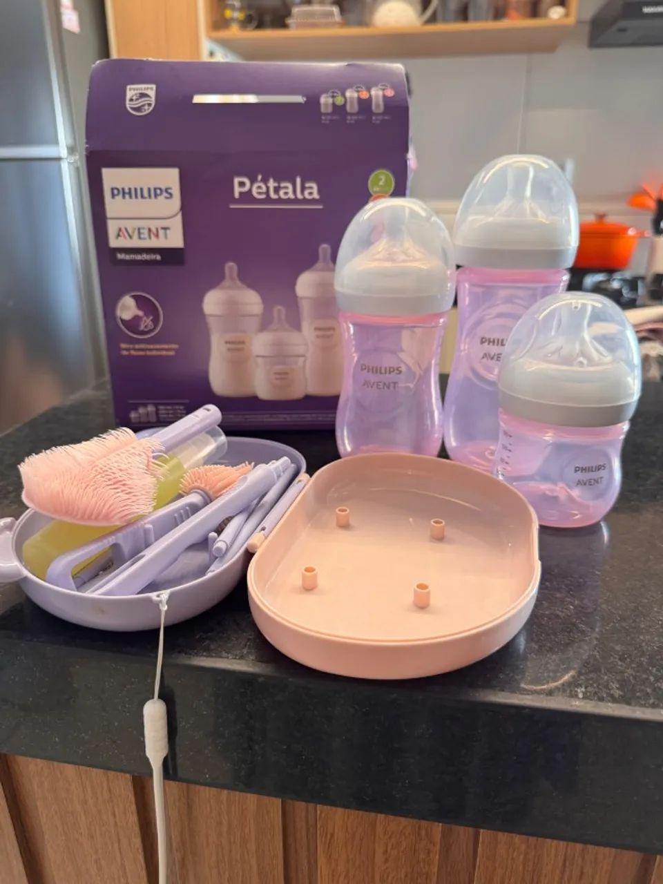 Kit de Mamadeiras Philips avent rosa - Foto 2