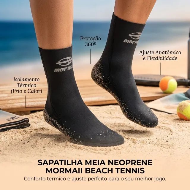 Sapatilha Meia Neoprene Mormaii Beach Tennis 3mm - Foto 5