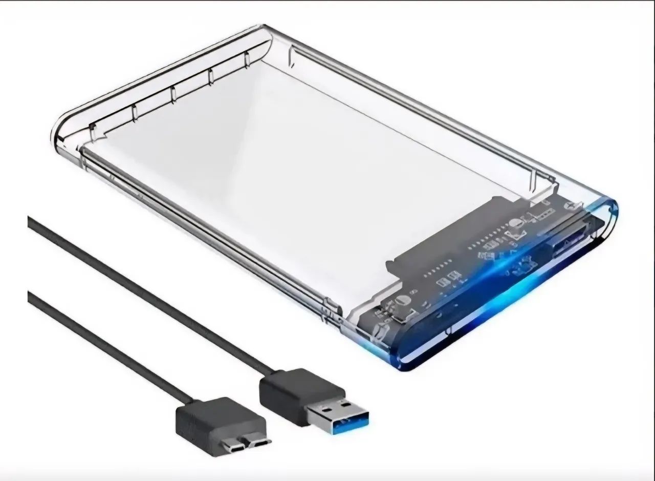 CASE PARA HD EXTERNO DE 25 SATA PARA USB 3.0 TRANSPARENTE 