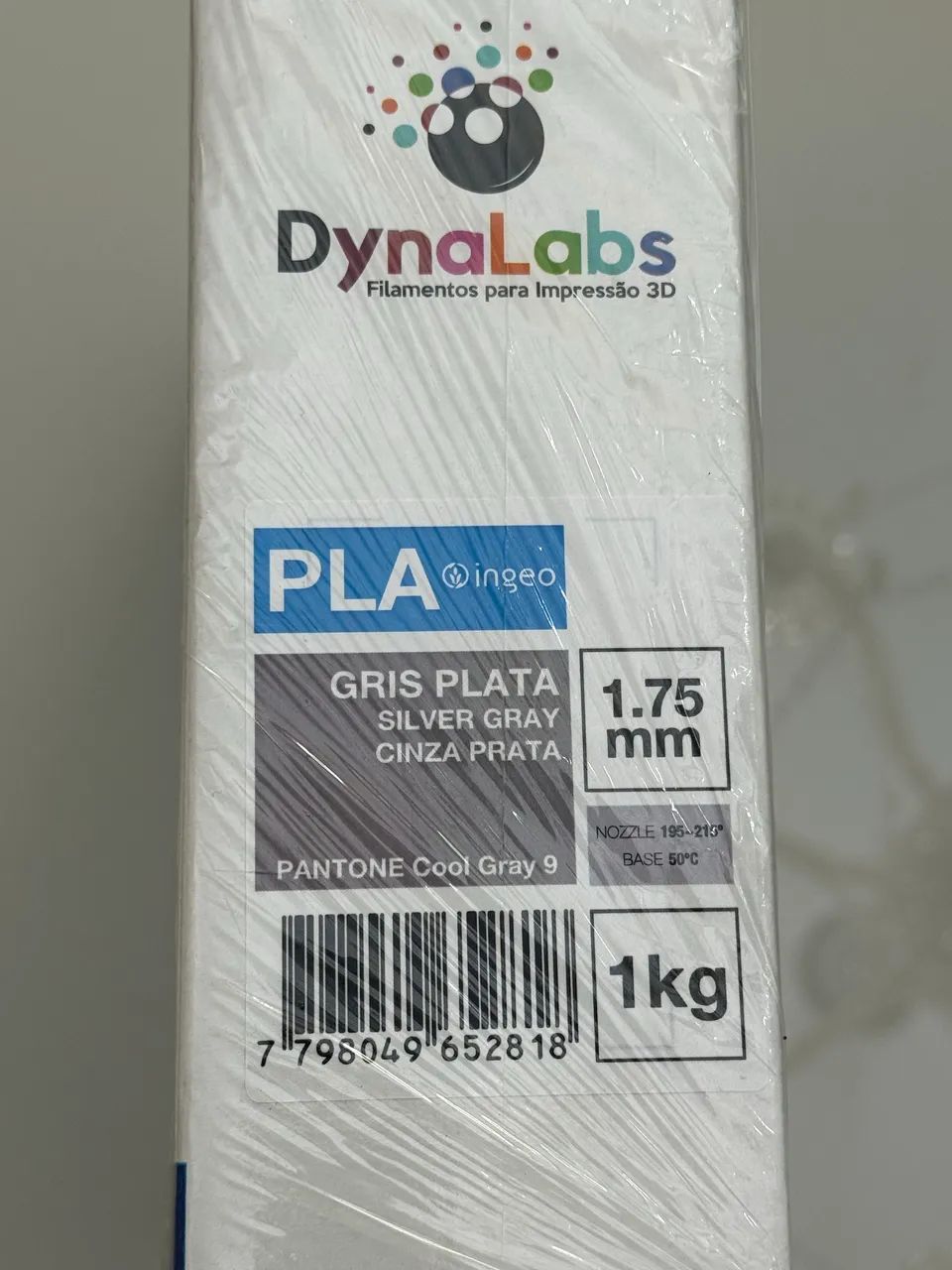 FILAMENTO PLA DYNALABS 1KG CINZA PRATA (1.75MM)  - Foto 2