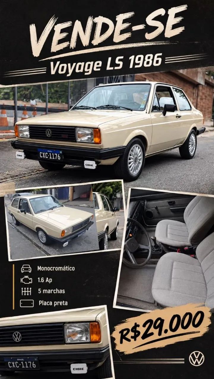 Volkswagen Voyage L/ls/plus/gls/s/sport/super L.ang (álcool) 1986
