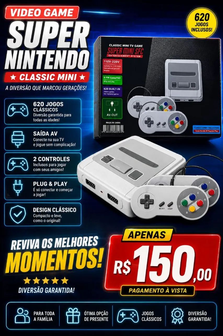 Vídeo game super Nintendo mini - Foto 2