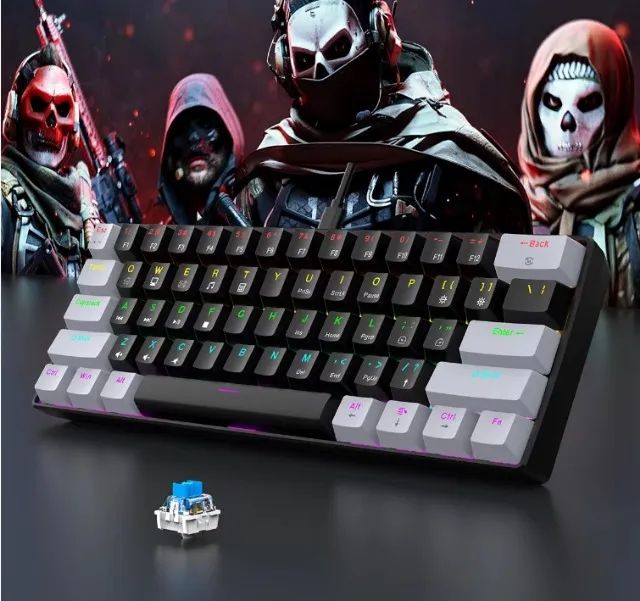 Teclado Mecânico 60% PRETO/CINZA - Foto 2